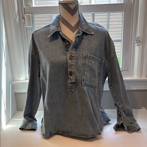 Pilcro Blue Jean Shacket (Shirt Jacket)